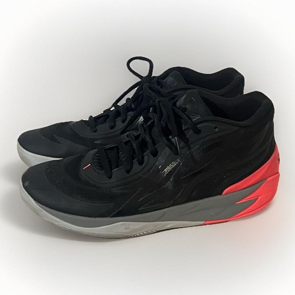 Puma MB.02 Flare LaMelo Basketball Shoes Black Sunset Glow 378287-01 Size 11.5